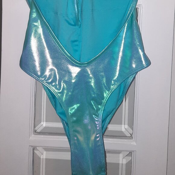 Bozzolo Summer Fever Shimmer Ruched 1 Piece Swimsuit - Blue - Picture 7 of 11